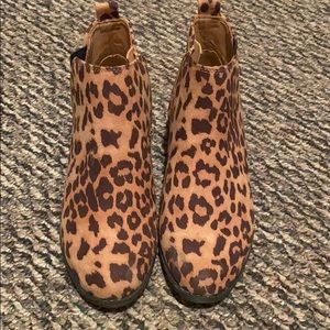 Cheetah print booties